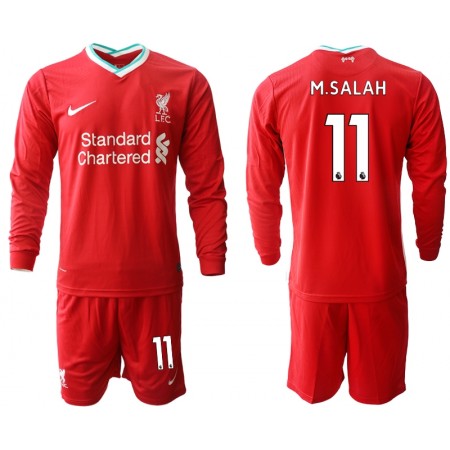 Billiga Fotbollströjor Liverpool M.Salah 11 Barn Hemma tröja 2020/21 Långärmad